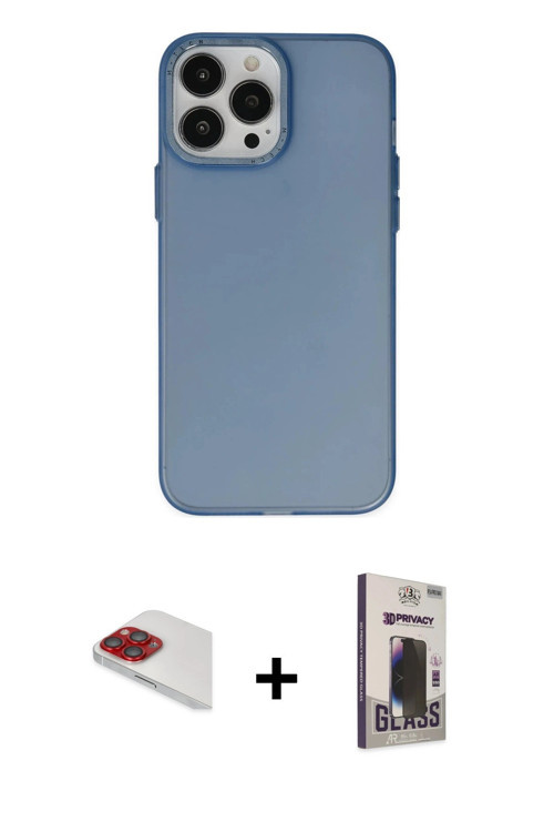 ieg™ iPhone 13 Pro Max Kılıf Ahenk Çizgi Prime - Siyah Bilvis Hayalet Cam Ekran Koruyucu + Kırmızı P
