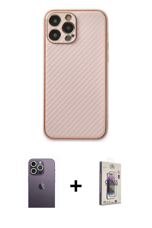 ieg™ iPhone 13 Pro Max Kılıf Ahenk Işık - Siyah Bilvis 3D Cam Ekran Koruyucu + Beyaz Neon Fosforlu K