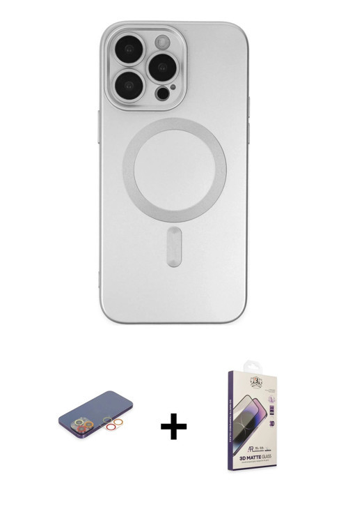 ieg™ iPhone 13 Pro Max Kılıf Akış Minimal Özel Seri - Siyah Bilvis 3D Mat Cam Ekran Koruyucu + Turun