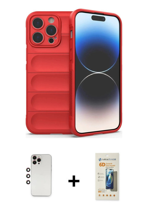ieg™ iPhone 13 Pro Max Kılıf Atlas Koleksiyonu - Siyah 6D Mat Seramik Hayalet Nano Ekran Koruyucu +