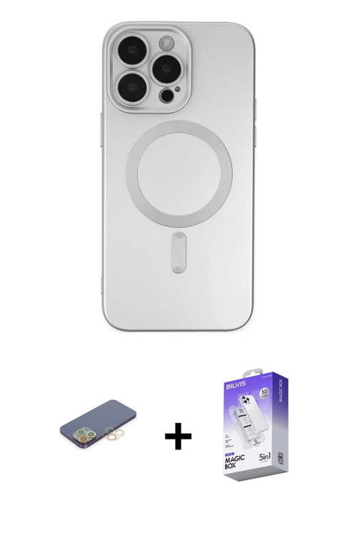 ieg™ iPhone 13 Pro Max Kılıf Akış Minimal Özel Seri - Siyah Bilvis 5in1 3D Magic Cam Ekran Koruyucu