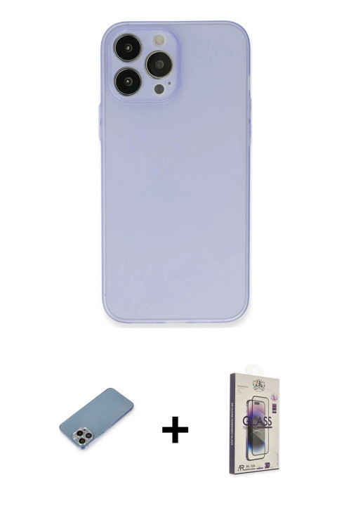 ieg™ iPhone 13 Pro Max Kılıf Atlas Minimal Prime - Siyah Bilvis 3D Cam Ekran Koruyucu + Gökkuşağı Sh