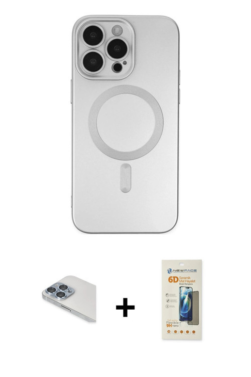 ieg™ iPhone 13 Pro Max Kılıf Akış Minimal Özel Seri - Siyah 6D Mat Seramik Hayalet Nano Ekran Koruyu