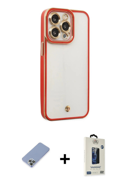 ieg™ iPhone 13 Pro Max Kılıf Çekirdek Klasik Serisi - Siyah Bilvis Hayalet Cam Ekran Koruyucu + Koyu