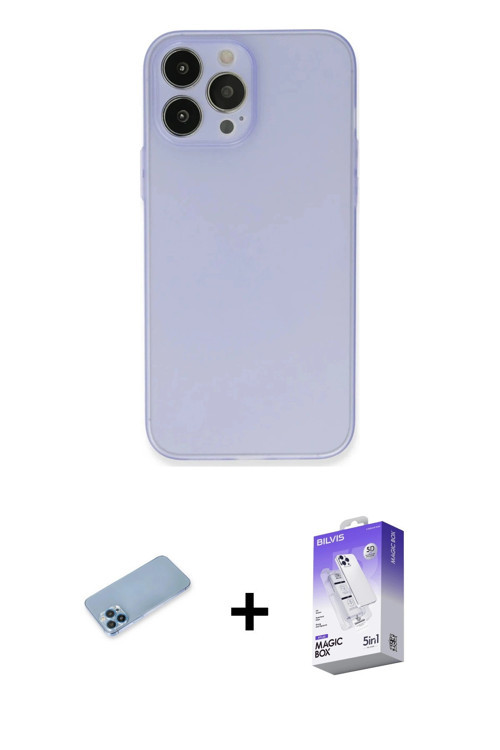 ieg™ iPhone 13 Pro Max Kılıf Atlas Minimal Prime - Siyah Bilvis 5in1 3D Magic Cam Ekran Koruyucu + M