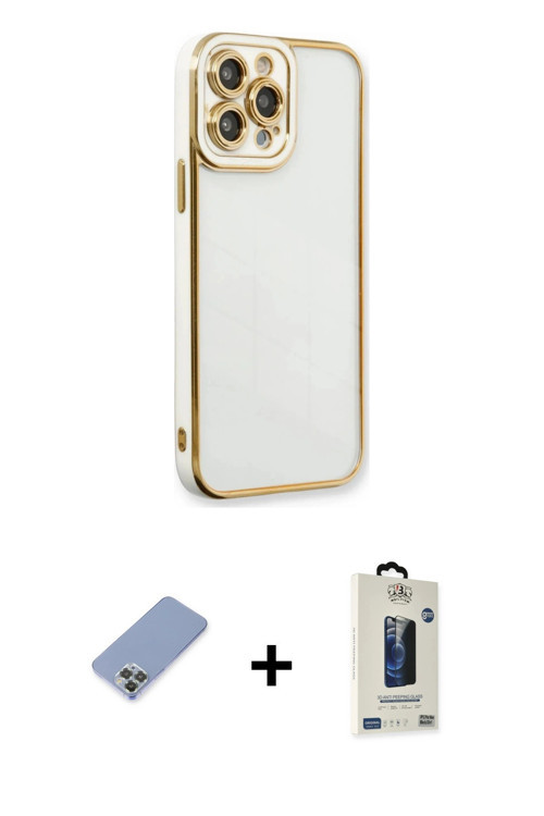ieg™ iPhone 13 Pro Max Kılıf Çekirdek Klasik Serisi - Siyah Bilvis Hayalet Cam Ekran Koruyucu + Koyu