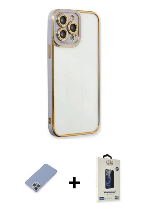 ieg™ iPhone 13 Pro Max Kılıf Çekirdek Klasik Serisi - Siyah Bilvis Hayalet Cam Ekran Koruyucu + Koyu