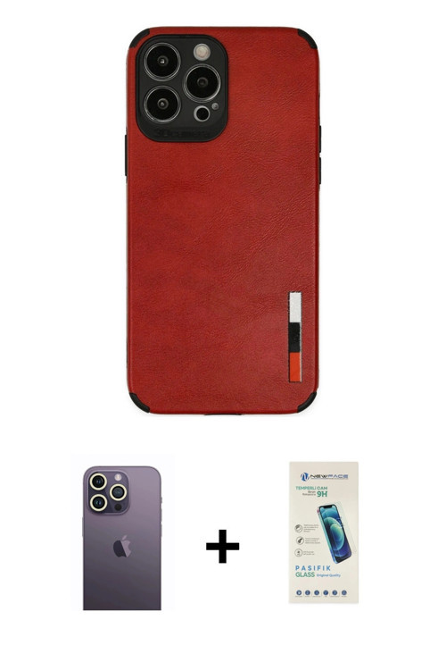 ieg™ iPhone 13 Pro Max Kılıf Doruk Asil Koleksiyonu - Şeffaf Pasifik Cam Ekran Koruyucu + Beyaz Neon