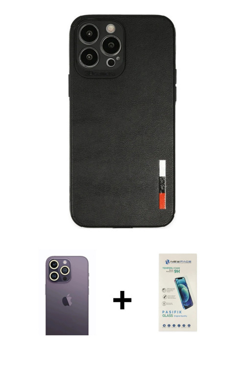 ieg™ iPhone 13 Pro Max Kılıf Doruk Asil Koleksiyonu - Şeffaf Pasifik Cam Ekran Koruyucu + Beyaz Neon