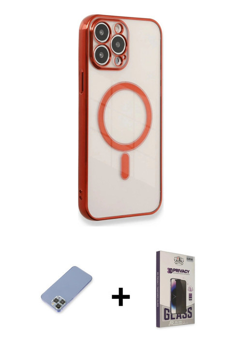 ieg™ iPhone 13 Pro Max Kılıf Doruk Minimal - Siyah Bilvis Hayalet Cam Ekran Koruyucu + Koyu Yeşil Me