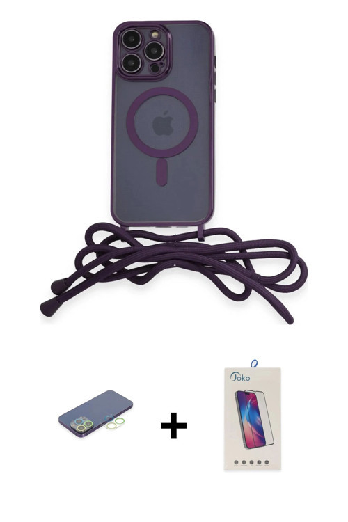 ieg™ iPhone 13 Pro Max Kılıf Eksen Özel Seri - Siyah Joko 5D Cam + Yeşil Renkli Kamera Lens Koruma C