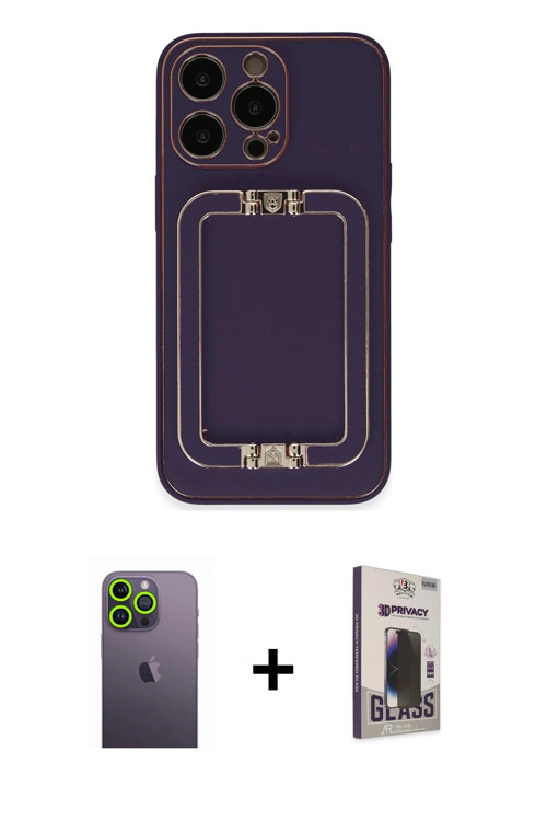 ieg™ iPhone 13 Pro Max Kılıf Kozmos Minimal Prime - Siyah Bilvis Hayalet Cam Ekran Koruyucu + Yeşil