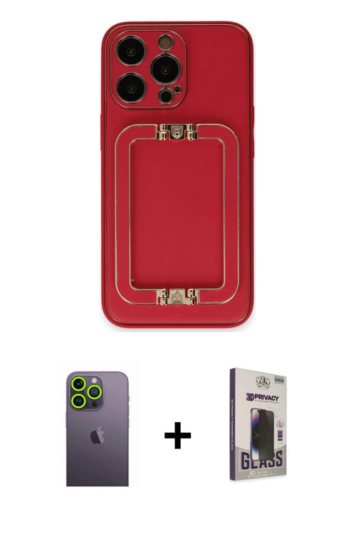 ieg™ iPhone 13 Pro Max Kılıf Kozmos Minimal Prime - Siyah Bilvis Hayalet Cam Ekran Koruyucu + Yeşil