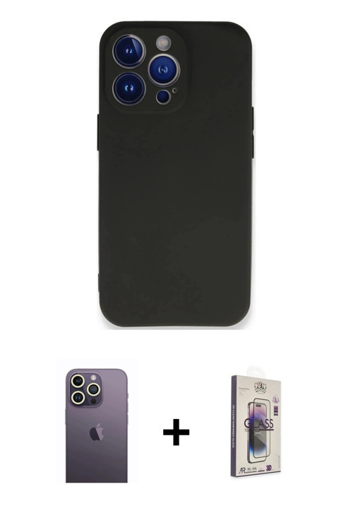 ieg™ iPhone 13 Pro Max Kılıf Kozmos Yansıma Özel Seri - Siyah Bilvis 3D Cam Ekran Koruyucu + Beyaz N