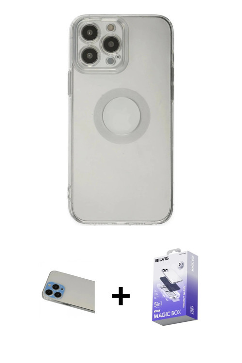ieg™ iPhone 13 Pro Max Kılıf Kutup Klasik - Siyah Bilvis 5in1 5D Magic Hayalet Cam Ekran Koruyucu +
