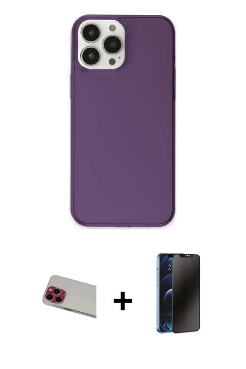 iPhone 13 Pro Max Kılıf Kutup Doku Koleksiyonu - Siyah 3D Antistatik Hayalet Cam Ekran Koruyucu