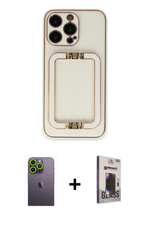 ieg™ iPhone 13 Pro Max Kılıf Kozmos Minimal Prime - Siyah Bilvis Hayalet Cam Ekran Koruyucu + Yeşil