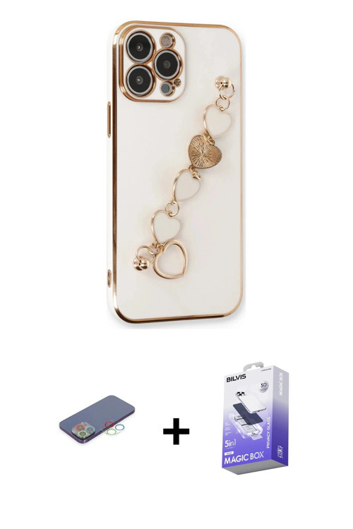 iPhone 13 Pro Max Kılıf Nova Işık Prime - Siyah Bilvis 5in1 5D Magic Hayalet Cam Ekran Koruyucu