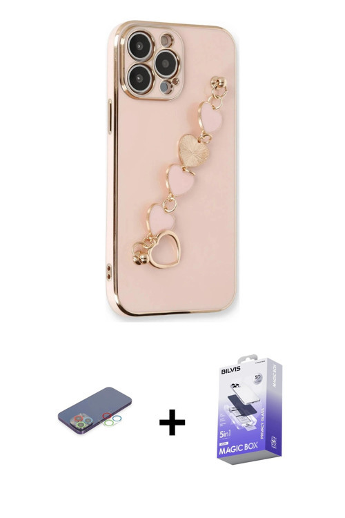 iPhone 13 Pro Max Kılıf Nova Işık Prime - Siyah Bilvis 5in1 5D Magic Hayalet Cam Ekran Koruyucu