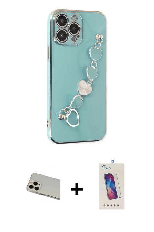 ieg™ iPhone 13 Pro Max Kılıf Nova Işık Prime - Siyah Joko 5D Cam + Rose Gold Rainbow Kamera Lens Kor