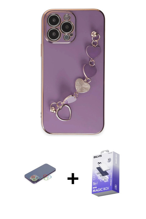iPhone 13 Pro Max Kılıf Nova Işık Prime - Siyah Bilvis 5in1 5D Magic Hayalet Cam Ekran Koruyucu