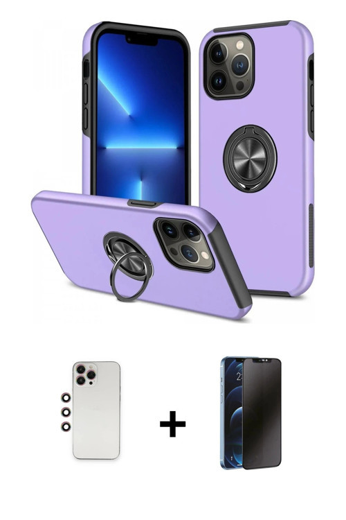 ieg™ iPhone 13 Pro Max Kılıf Odak Form Prime - Siyah 3D Antistatik Hayalet Cam Ekran Koruyucu + Gökk
