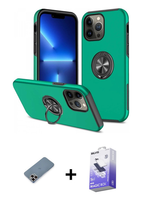 ieg™ iPhone 13 Pro Max Kılıf Odak Form Prime - Siyah Bilvis 5in1 5D Magic Hayalet Cam Ekran Koruyucu