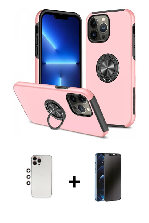 ieg™ iPhone 13 Pro Max Kılıf Odak Form Prime - Siyah 3D Antistatik Hayalet Cam Ekran Koruyucu + Gökk