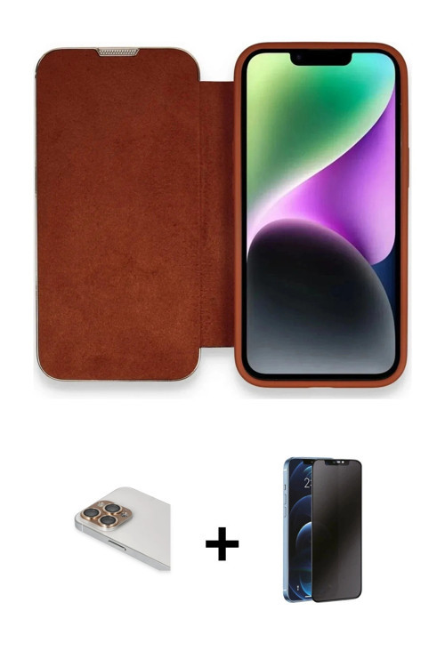 iPhone 13 Pro Max Kılıf Siluet Minimal Serisi - Siyah 3D Antistatik Hayalet Cam Ekran Koruyucu