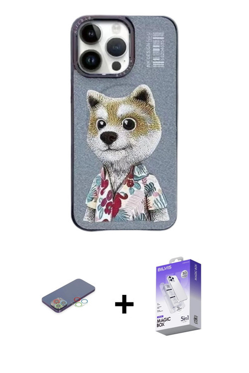 iPhone 13 Pro Max Kılıf Siluet Modern Özel Seri - Siyah Bilvis 5in1 3D Magic Cam Ekran Koruyucu