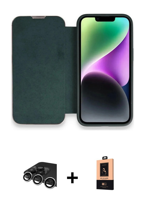 ieg™ iPhone 13 Pro Max Kılıf Siluet Minimal Serisi - Şeffaf Maxco Cam Ekran Koruyucu + Gümüş Raze Me
