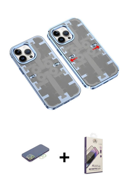ieg™ iPhone 13 Pro Max Kılıf Ufuk Doku Prime - Siyah Bilvis 3D Mat Cam Ekran Koruyucu + Yeşil Renkli