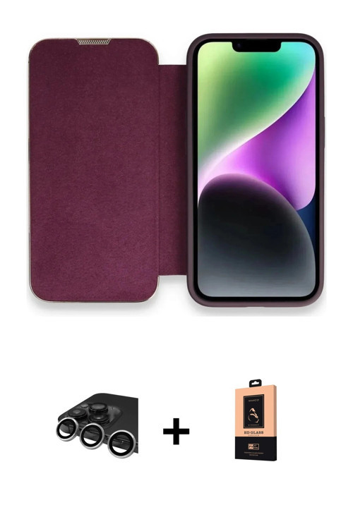 ieg™ iPhone 13 Pro Max Kılıf Siluet Minimal Serisi - Şeffaf Maxco Cam Ekran Koruyucu + Gümüş Raze Me