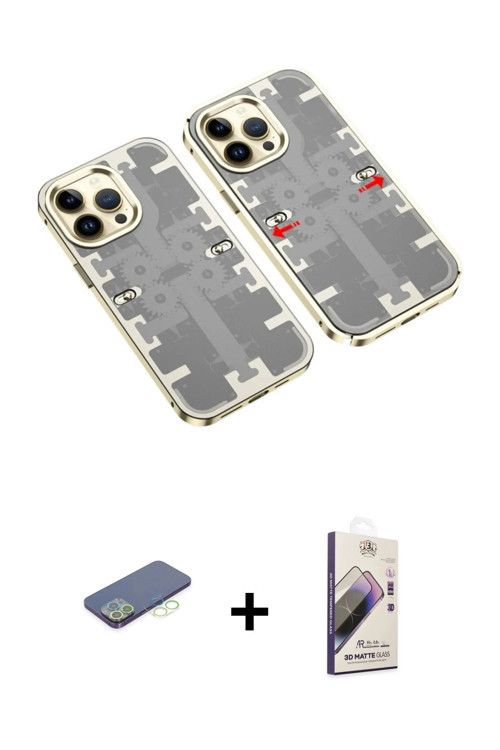 ieg™ iPhone 13 Pro Max Kılıf Ufuk Doku Prime - Siyah Bilvis 3D Mat Cam Ekran Koruyucu + Yeşil Renkli
