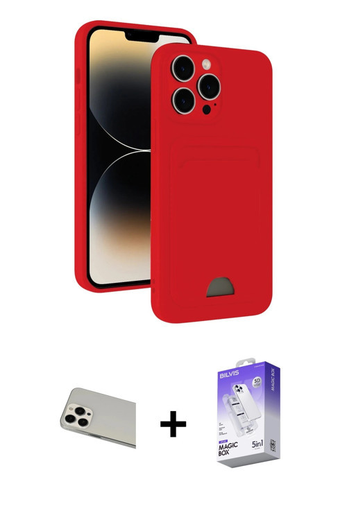ieg™ iPhone 13 Pro Max Kılıf Vadi Çizgi Prime - Siyah Bilvis 5in1 3D Magic Cam Ekran Koruyucu + Beya