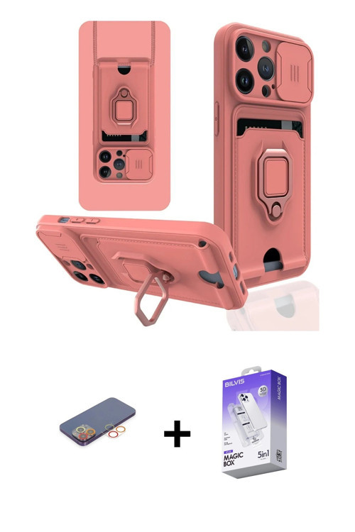 ieg™ iPhone 13 Pro Max Kılıf Vadi Form Prime - Siyah Bilvis 5in1 3D Magic Cam Ekran Koruyucu + Turun