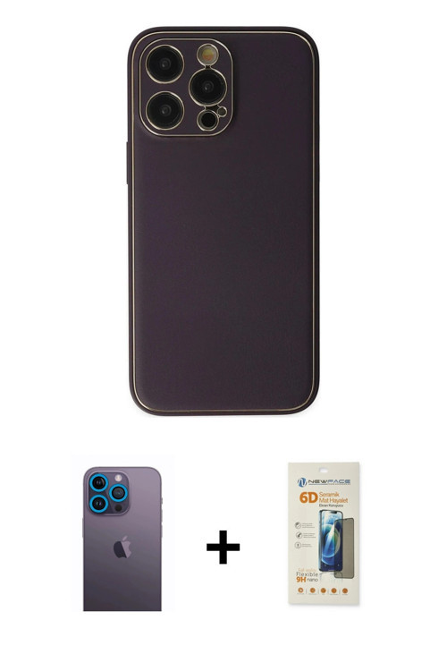 iPhone 13 Pro Max Kılıf Yadigar Klasik - Siyah 6D Mat Seramik Hayalet Nano Ekran Koruyucu + Mav