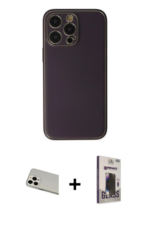 ieg™ iPhone 13 Pro Max Kılıf Yadigar Klasik - Siyah Bilvis Hayalet Cam Ekran Koruyucu + Beyaz Rainbo