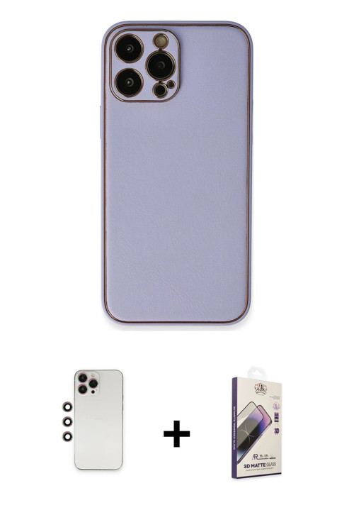 ieg™ iPhone 13 Pro Max Kılıf Yadigar Klasik - Siyah Bilvis 3D Mat Cam Ekran Koruyucu + Gökkuşağı Shi