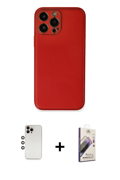 ieg™ iPhone 13 Pro Max Kılıf Yadigar Klasik - Siyah Bilvis 3D Mat Cam Ekran Koruyucu + Gökkuşağı Shi
