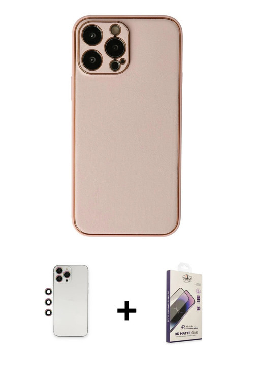 ieg™ iPhone 13 Pro Max Kılıf Yadigar Klasik - Siyah Bilvis 3D Mat Cam Ekran Koruyucu + Gökkuşağı Shi