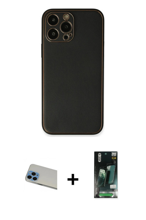 ieg™ iPhone 13 Pro Max Kılıf Yadigar Klasik - Şeffaf 360 Full Body Arka Koruyucu + Mavi Rainbow Kame