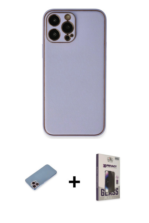 ieg™ iPhone 13 Pro Max Kılıf Yadigar Klasik - Siyah Bilvis Hayalet Cam Ekran Koruyucu + Pembe Shine