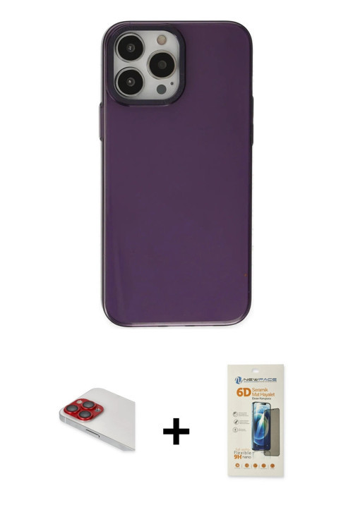 ieg™ iPhone 13 Pro Max Kılıf Zirve Doku Koleksiyonu - Siyah 6D Mat Seramik Hayalet Nano Ekran Koruyu