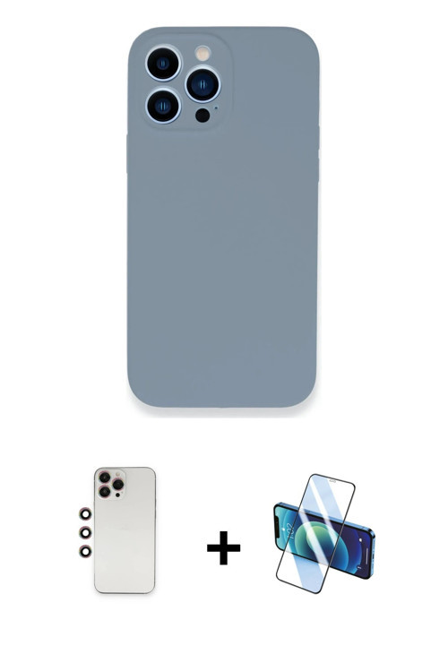 ieg™ iPhone 13 Pro Max Kılıf Zirve Modern Özel Seri - Siyah 3D Antistatik Cam Ekran Koruyucu + Gökku