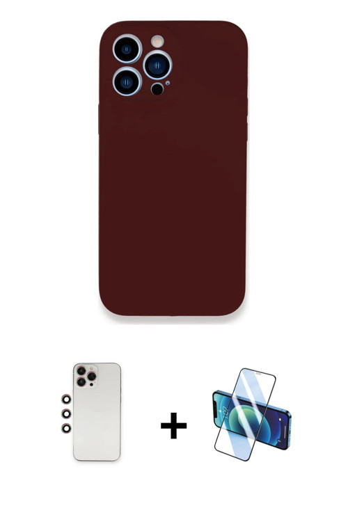 ieg™ iPhone 13 Pro Max Kılıf Zirve Modern Özel Seri - Siyah 3D Antistatik Cam Ekran Koruyucu + Gökku
