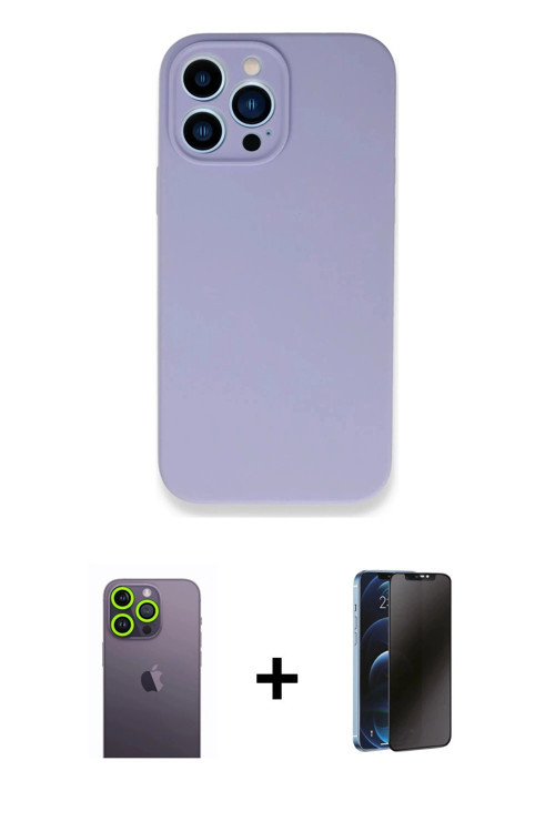 ieg™ iPhone 13 Pro Max Kılıf Zirve Modern Özel Seri - Siyah 3D Antistatik Hayalet Cam Ekran Koruyucu