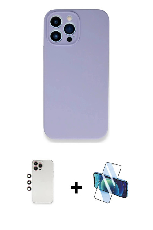 ieg™ iPhone 13 Pro Max Kılıf Zirve Modern Özel Seri - Siyah 3D Antistatik Cam Ekran Koruyucu + Gökku