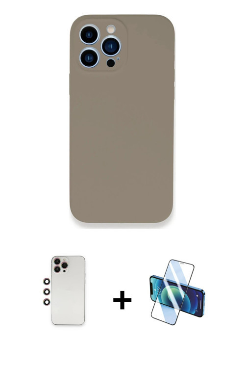 ieg™ iPhone 13 Pro Max Kılıf Zirve Modern Özel Seri - Siyah 3D Antistatik Cam Ekran Koruyucu + Gökku