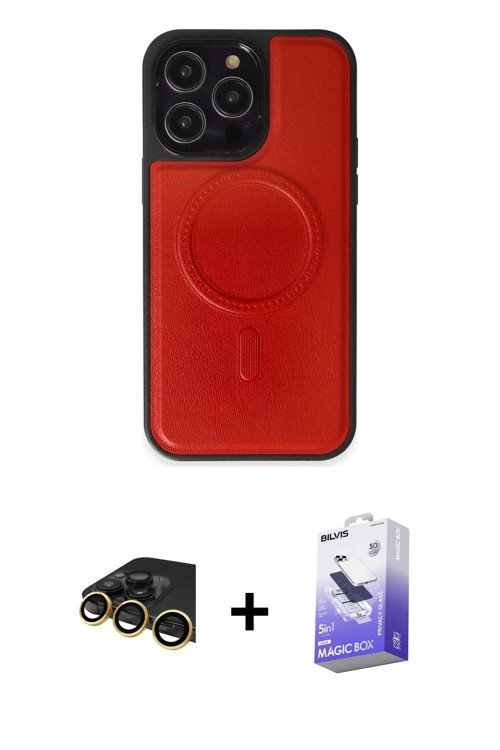 ieg™ iPhone 13 Pro Max Kılıf Zirve Işık Serisi - Siyah Bilvis 5in1 5D Magic Hayalet Cam Ekran Koruyu